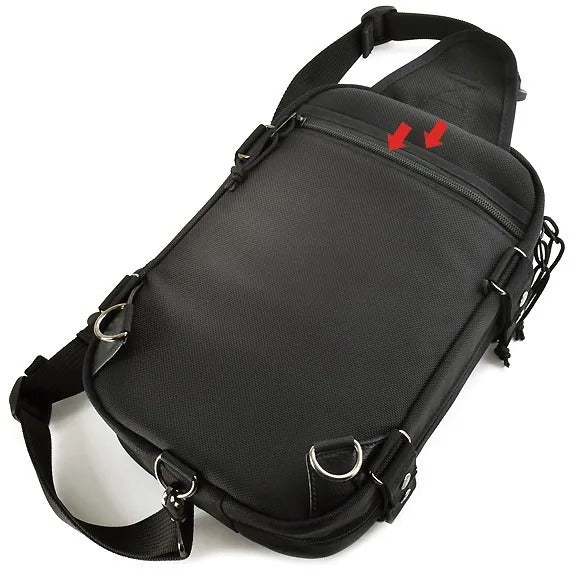 雙拉鍊側身單肩包