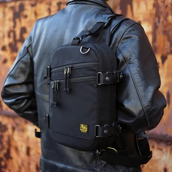 雙拉鍊側身單肩包