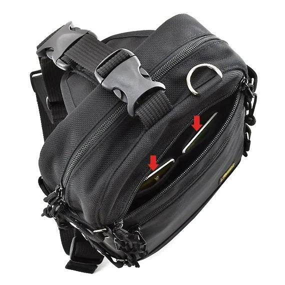 雙拉鍊側身單肩包