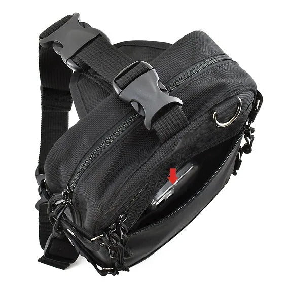 雙拉鍊側身單肩包