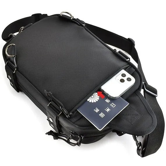 雙拉鍊側身單肩包