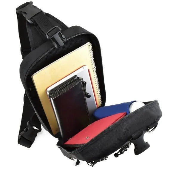雙拉鍊側身單肩包