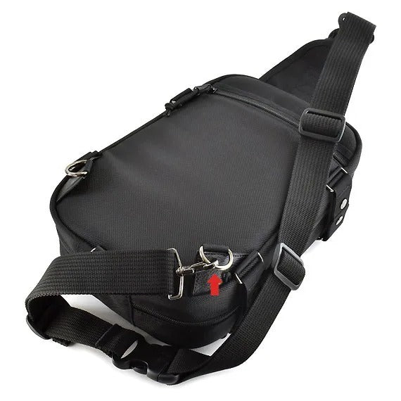 雙拉鍊側身單肩包