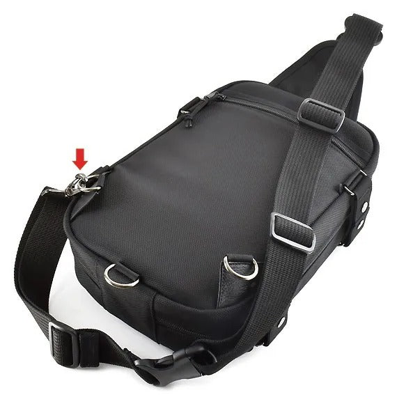 雙拉鍊側身單肩包